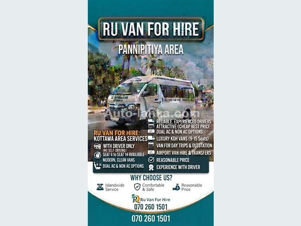 Ru Van For Hire Rental Service Pannipitiya 0702601501