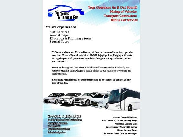 All type of vehicles for rent